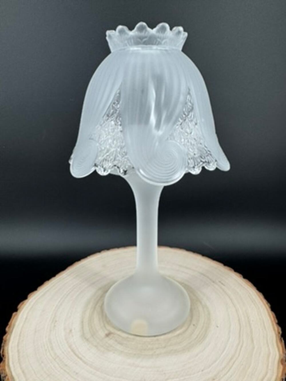 PartyLite Clairmont Fairy Lamp P0373 Frosted Glass Tealight 10" Candle Holder
